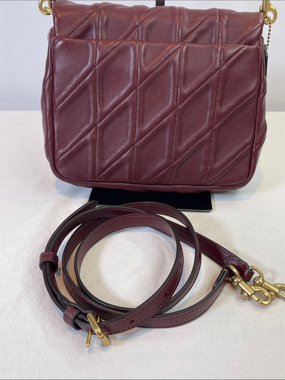 Coach G2481-CW629 Times Square Tabby 17 Quilted Nappa Leather Crossbody Burgundy - Picture 5 of 14